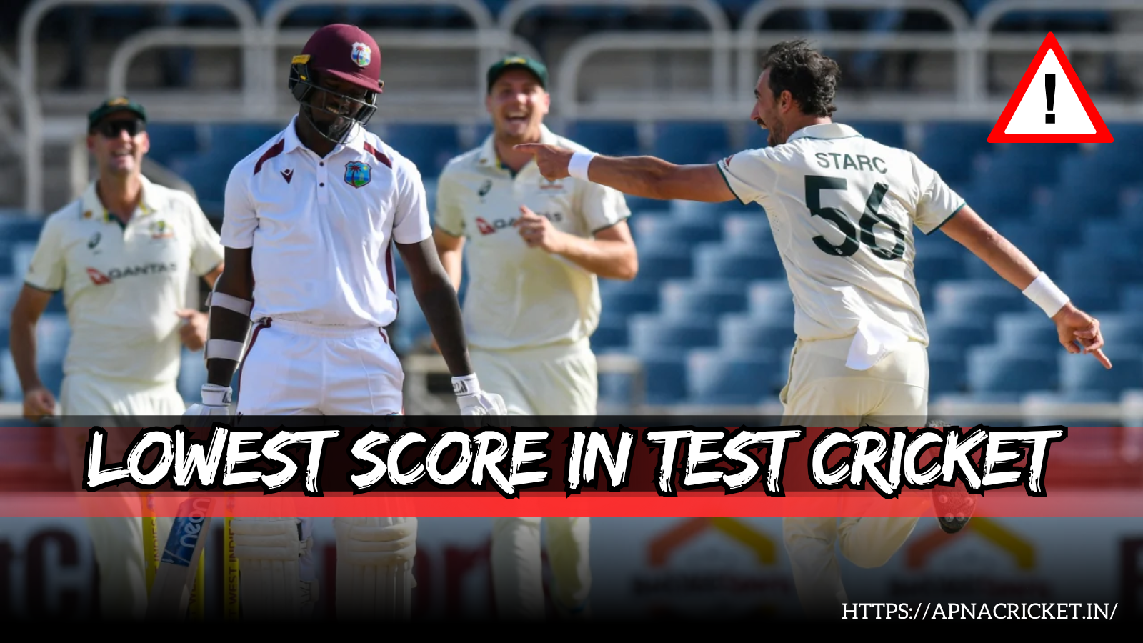 lowest score in a Test match